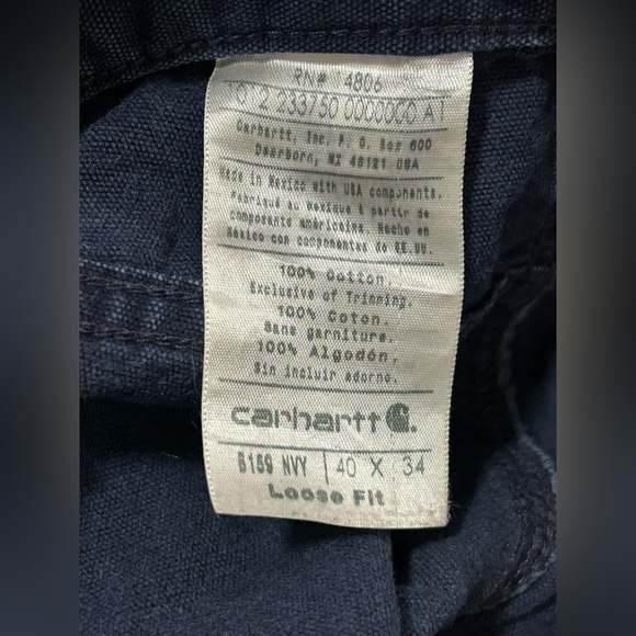 Carhartt Loose Fit Canvas Carpenter Work Pants B159 NVY - Picture 5 of 5